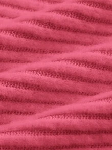 SHEIN Tank Tops & Camis Bé Gái Gân đan Nút phía trước màu trơn Giải trí - Màu Hồng Tươi - Xem 3