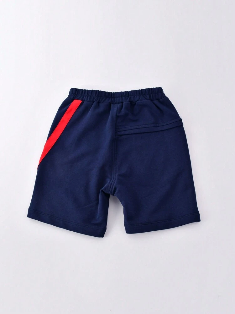 Baby Girl Letter Graphic Patched Detail Track Shorts