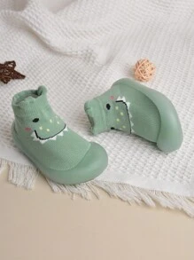 男嬰隨機卡通圖案高幫可愛襪型運動鞋適用於室內 - 綠色 - 查看 5