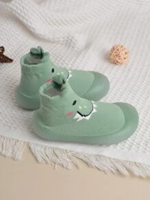 男嬰隨機卡通圖案高幫可愛襪型運動鞋適用於室內 - 綠色 - 查看 6