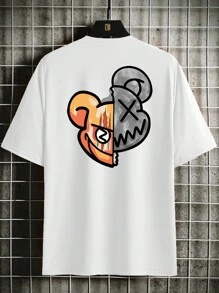 Manfinity Nam Đồ họa Hoạt hình Áo thun - trắng - Xem 1