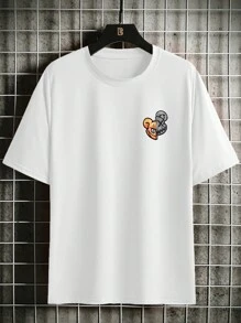 Manfinity Nam Đồ họa Hoạt hình Áo thun - trắng - Xem 2