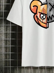 Manfinity Nam Đồ họa Hoạt hình Áo thun - trắng - Xem 3