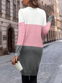 EMERY ROSE Colour Block Button Front Cardigan - Multicolor - View 2