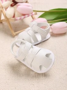 White Soft Sole Closed Toe Sandals For Baby Boys, Summer - White - View 3