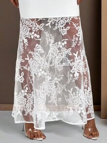 Contrast Lace Sleeveless Dress - White - View 5