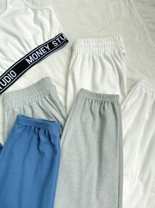 Bộ đồ giản dị Nữ Ruy băng Lá thư - Nhiều màu - Xem 4