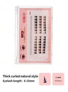 Pestañas Manga, 1 caja de pestañas postizas individuales de pelo de hadas naturales - Negro - Ver 3