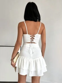 EURMUSE Punkten, Crop Cami Top mit & Rock mit