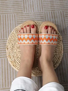 Women's Indoor Linen Slippers For Home - Orange - View 3