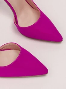 Fall/Winter 2025 Women Minimalist Court Pumps, Point Toe Stiletto Heeled Funky Pumps, Elegant,Elegant,Party Outfits,Pointed Heels - Hot Pink - View 3