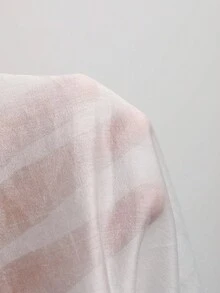 DAZY Chất rắn Knot Shoulder Shirred Cuff Áo sơ mi - trắng - Xem 8