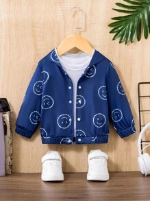 Em bé Jackets Nút phía trước Hoạt hình - Màu xanh hải quân - Xem 1