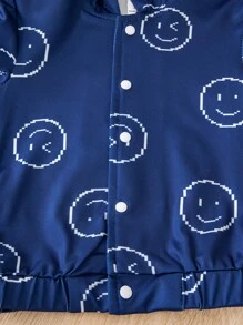 Em bé Jackets Nút phía trước Hoạt hình - Màu xanh hải quân - Xem 3