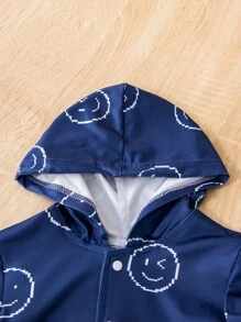 Em bé Jackets Nút phía trước Hoạt hình - Màu xanh hải quân - Xem 4