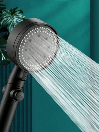 1pc High-Pressure Shower Head, Multi-Functional Hand Held Sprinkler With 5 Modes, 360°Adjustable Detachable Hydro Jet Shower Head With Pause Switch, All-Round Filter 9.62*3.54Inch Bathroom Bathroom Accessories Bathroom Tools