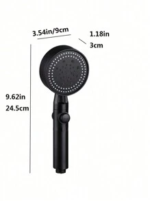 1个高压花洒头，多功能手持花洒，5种模式，360°可调节可拆卸水力喷射花洒头，带暂停开关，全方位过滤，尺寸9.62*3.54英寸，浴室用品，浴室配件，浴室工具 - 黑色 - 查看 6