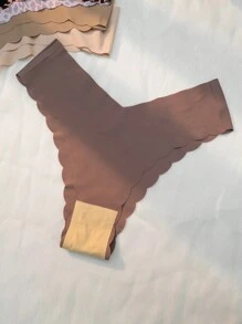 5pack Leopard Print Scallop Trim No Show Panty