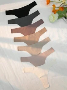 7packs Solid Simple Sexy Thongs - Multicolor - View 3