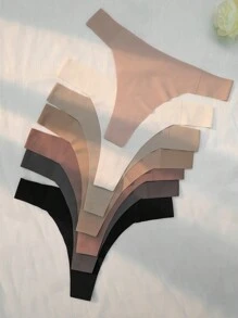 7packs Solid Simple Sexy Thongs - Multicolor - View 5