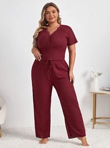 Hơn Trang trí ren Xù Bộ PJ - Màu Đỏ Sâu - Xem 2