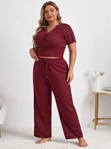 Hơn Trang trí ren Xù Bộ PJ - Màu Đỏ Sâu - Xem 4