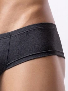 Men Solid Brief - Black - View 3