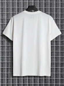 Manfinity Dauomo Men Letter Graphic Tee - White - View 2
