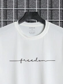 Manfinity Dauomo Men Letter Graphic Tee - White - View 4