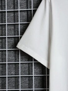 Manfinity Dauomo Men Letter Graphic Tee - White - View 5