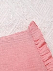 Baby Floral Embroidery Ruffle Trim Peplum Top & Ruffle Hem Shorts - Pink - View 5