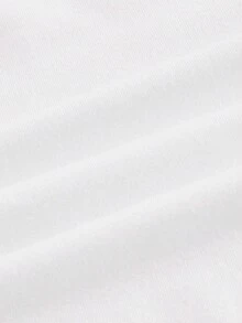 SHEIN EZwear Áo khoác và áo lót dành cho xe tăng nữ Tương phản ràng buộc màu trơn Giải trí - trắng - Xem 4