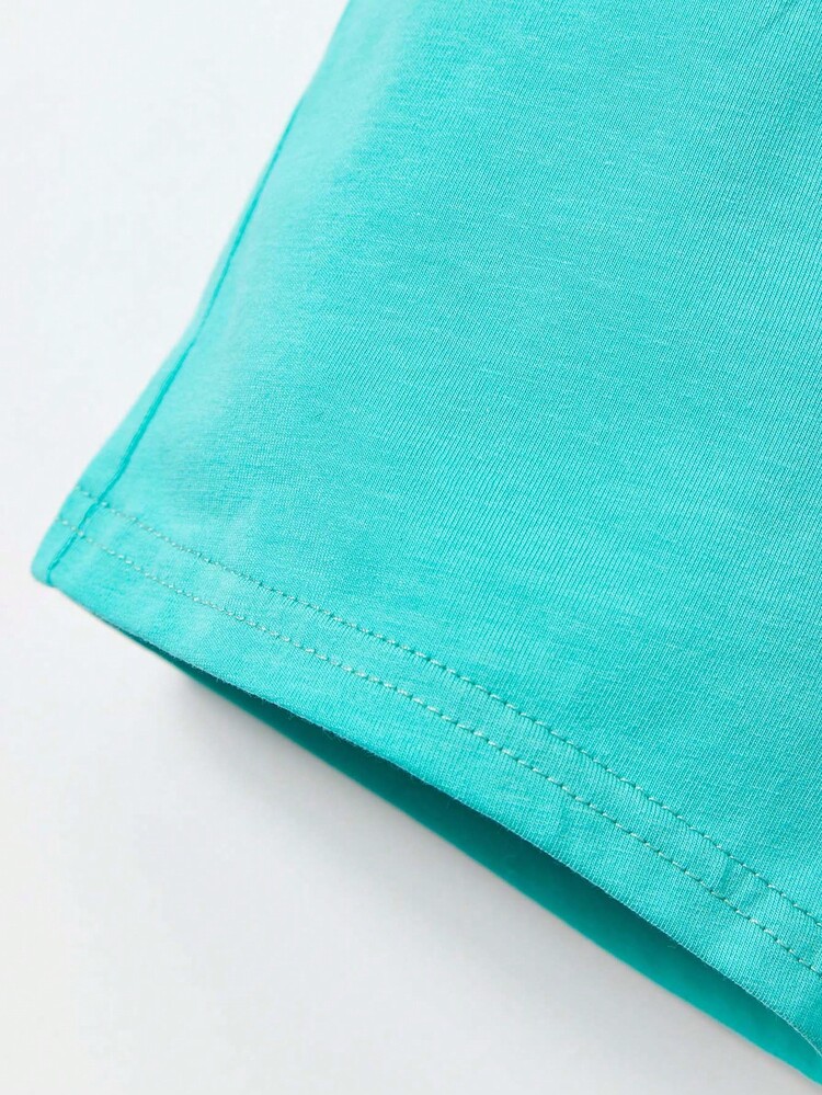 Đứa bé trai In sọc Chi tiết Patched thư Áo thun & quần đùi - Nhiều màu - Xem 7