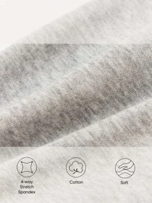 Cozy Pixies Đứa bé trai Đồ họa Chữ cái Quần short thể thao - Màu Xám nhạt - Xem 5