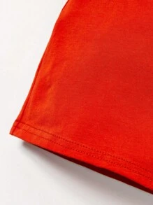 Cozy Pixies Baby Letter Graphic Colourblock Tee - Red - View 5