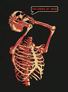 Fanfreak 骷髏和標語圖案背心上衣 - 黑色 - 查看 2