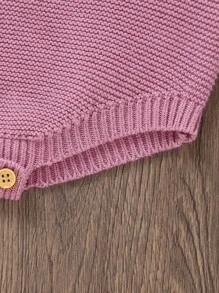 Bebé niña Body unicolor de tira tejido & con diseño 3D sin camiseta - Rosa vieja - Ver 6