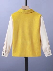 SHEIN Bé Trai Jackets Nút phía trước Khối Màu Giải trí - Nhiều màu - Xem 2