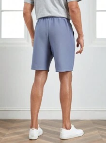 Manfinity NXTstreet 男士條紋圖案腰部抽繩短褲 - 淺藍色 - 查看 2