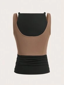 SHEINNeu 二合一撞色背心上衣 - 彩色 - 查看 2