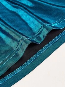 SHEIN ICON Đầm Lộ Lưng Vắt màu trơn Buổi tiệc - Màu xanh lam - Xem 4