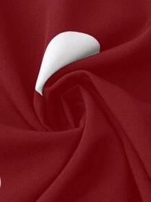 SHEIN Clasi 大碼波點圖案打結袖口襯衫洋裝 - 紅色 - 查看 5