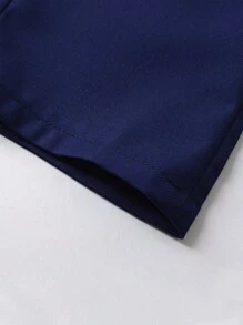 Tween Boy Solid Straight Leg Suit Trousers - Navy Blue - View 7