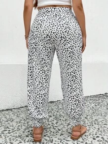 EMERY ROSE Pantalones con estampado con bolsillo oblicuo