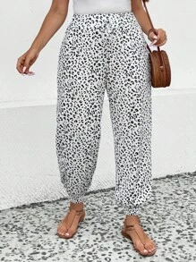EMERY ROSE Pantalones con estampado con bolsillo oblicuo