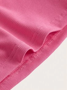 SHEIN BASICS Solid Tube Top - Pink - View 3