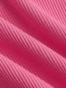 SHEIN BASICS Solid Tube Top - Pink - View 4