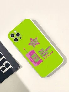 Nine Four Pop 1 Ốp Điện Thoại Họa Tiết Ngôi Sao Neon Lime Slogan Tương Thích Với IPhone - Màu xanh chanh - Xem 3