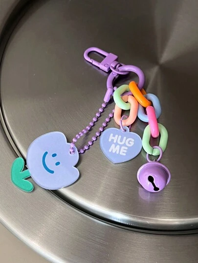 DAZY Llavero con colgante de flor y campana para el Día de San Valentín