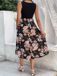 SHEIN Frenchy 印花A字洋裝 - 黑色 - 查看 2